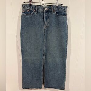 Gap Jeans Women’s Full Length Denim Skirt Washed Denim Like New Size 10 Y2K